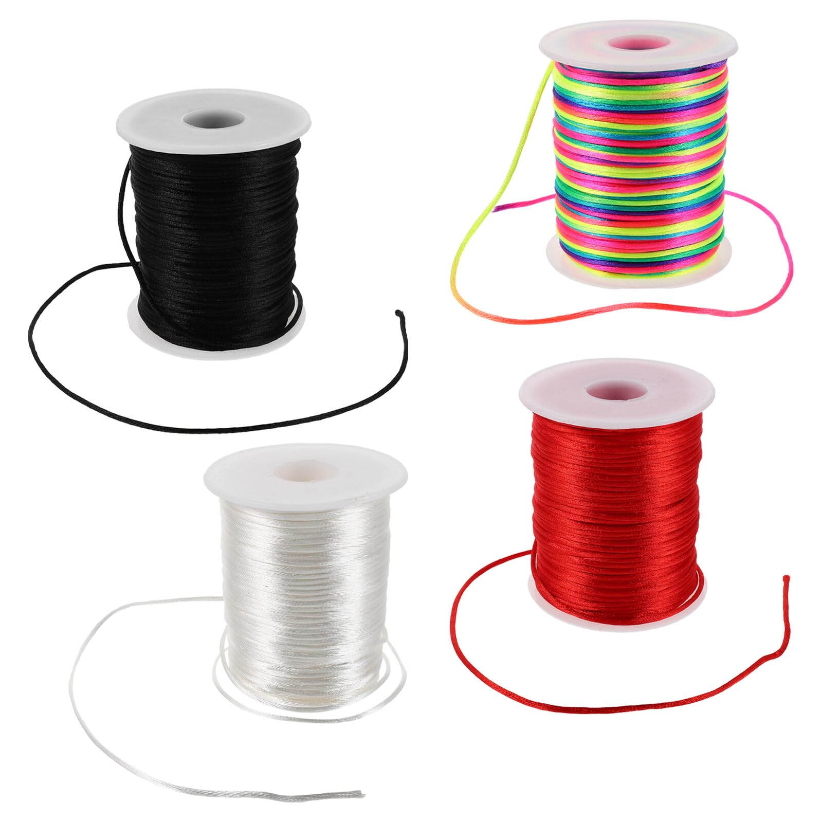 iplusmile 4rotoli Filo Cerato Spago per Braccialetti e Gioielli Fai da Te Cordino in Poliestere Cerato Resistente per Lavori Artigianali Intrecciatura e Creazioni di Collane