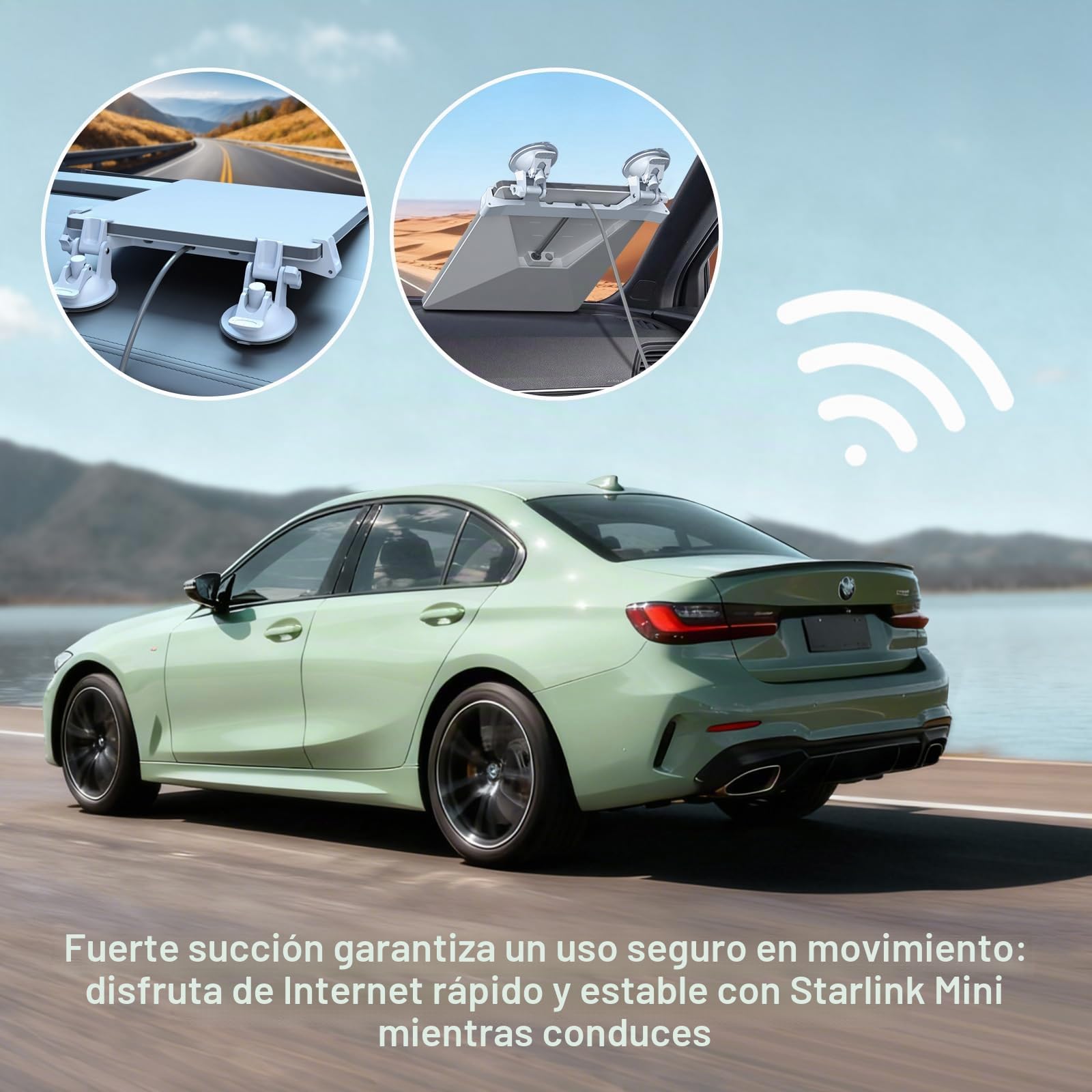 Linkoostar Starlink - Mini soporte para salpicadero de coche, 2 unidades, con ventosa Starlink para salpicadero y parabrisas, adecuado para la mayoría de vehículos y proporciona una señal