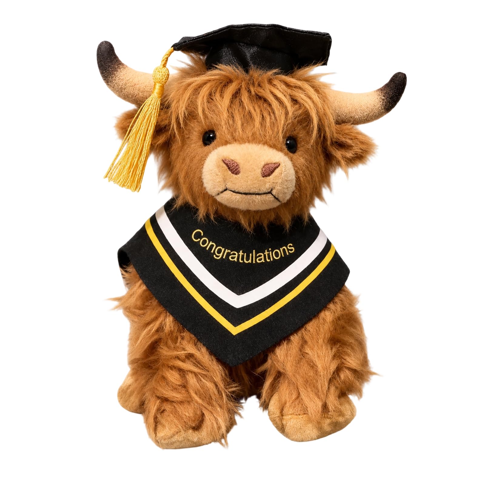 QhgPnt Graduation Gifts 2026 Highland Cow Plush, Graduation Cow Plush, Unique Highland Cow Teddy Stuffed Animal, Commemorative Keepsake and Graduation Presents for Her(30CM Large)