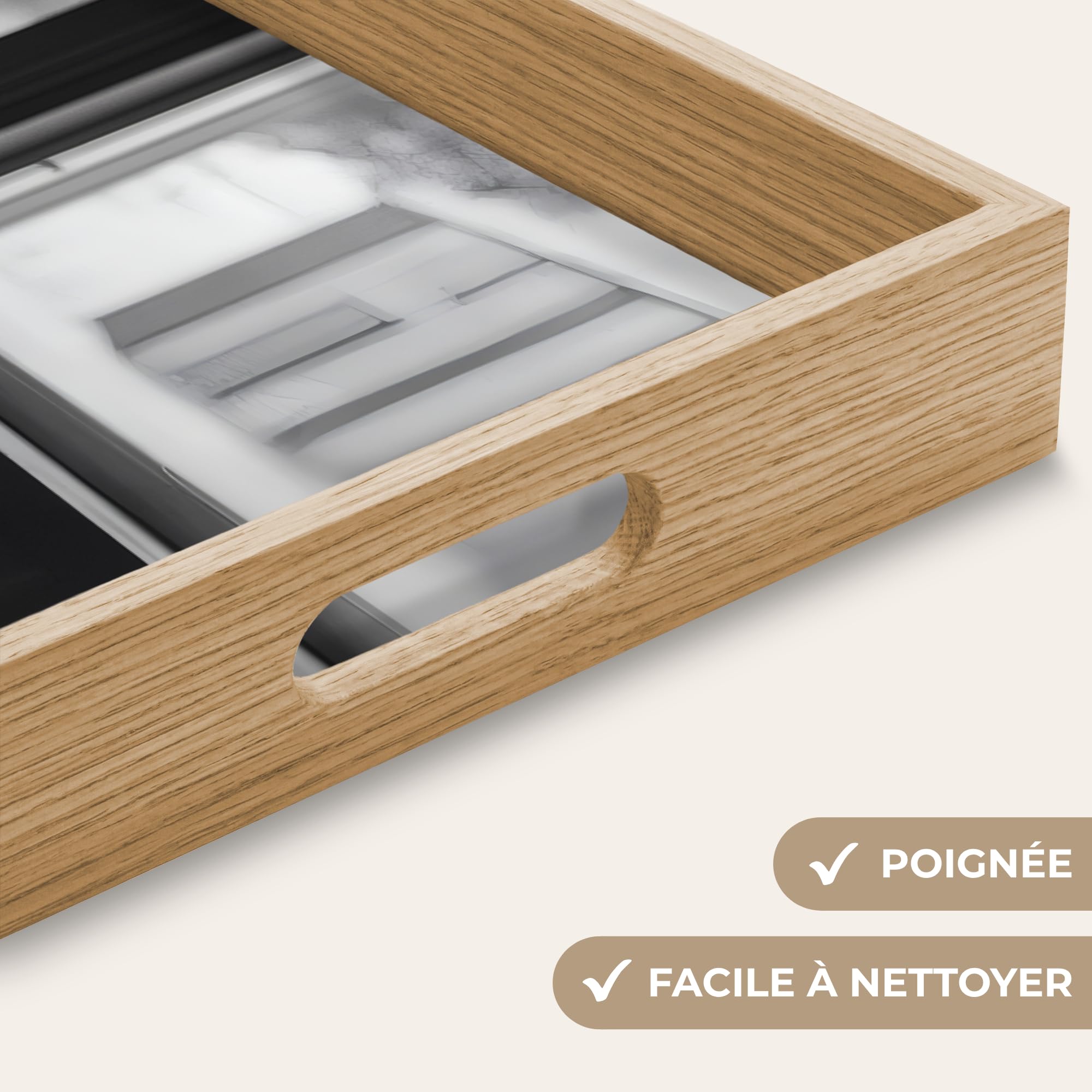 Plateau Bois Plateaux Service Decoratif Table Dejeuner Résistant
