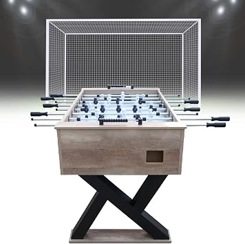 Professional Foosball Table,Heavy Duty Soccer Game with 54.9 Gray Distressed MDF Look 1,8 Clubs,2 Scorers,for Family Indoor