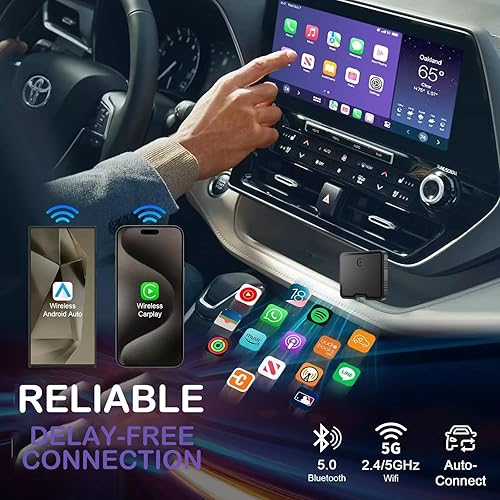 Miniatura 7 de Apple Carplay portátil de 7 pulgadas, pantalla táctil inalámbrica de doble DIN, compatible con Apple Carplay y Android Auto, estéreo para automóvil