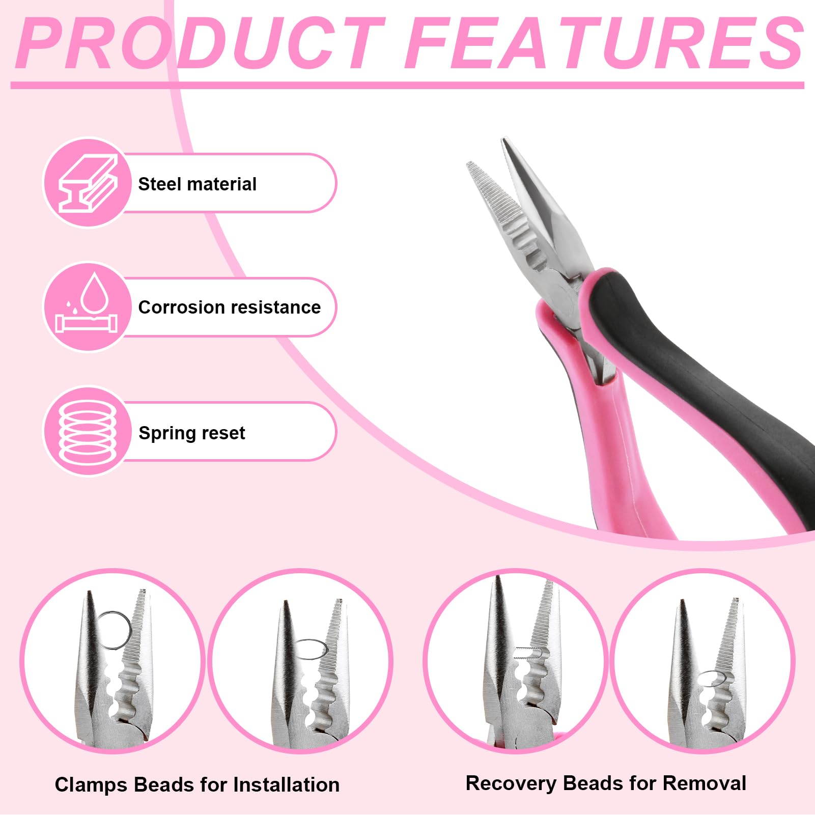 Bonding-Zange Für Haarverlängerungen – 3-Loch-Design Für Nano- & Microringe, Perfekt Für Friseure & DIY