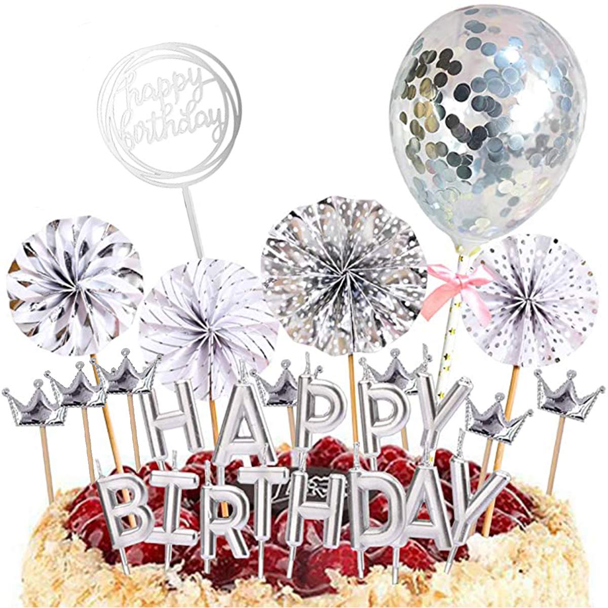 Buy Fantasyon 24 Pcs Happy Birthday Cake Toppers Set, Cake Candles