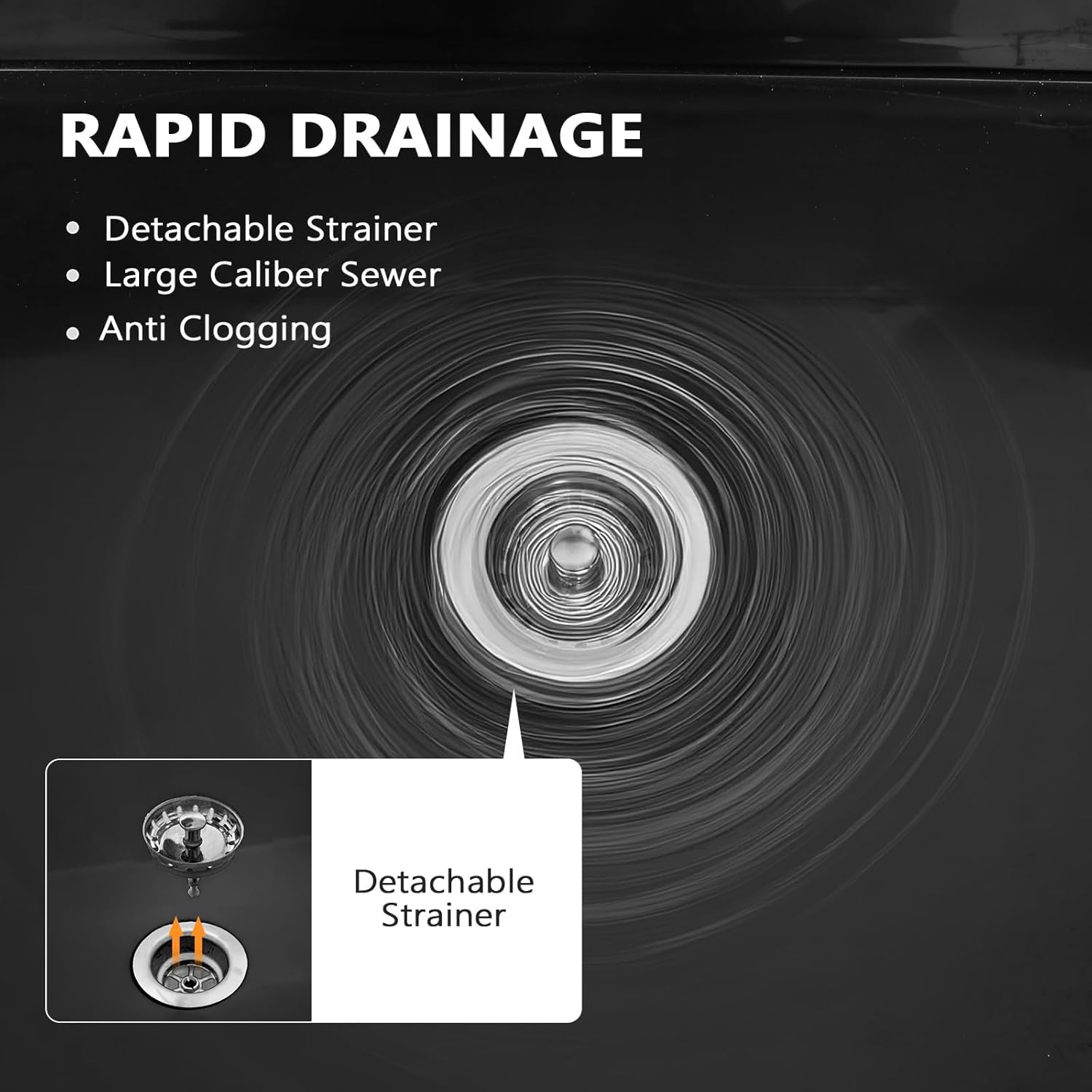 Bonnlo Mobile Mop Sink on Wheels with Lock, 150 Lbs Capacity Commercial Plastic Utility Basin, One-Touch Drain & Retractable Pipe for Restaurant, Hotel, Hospital, Warehouse, 19.7"L x 18.8"W x 22.3"H​