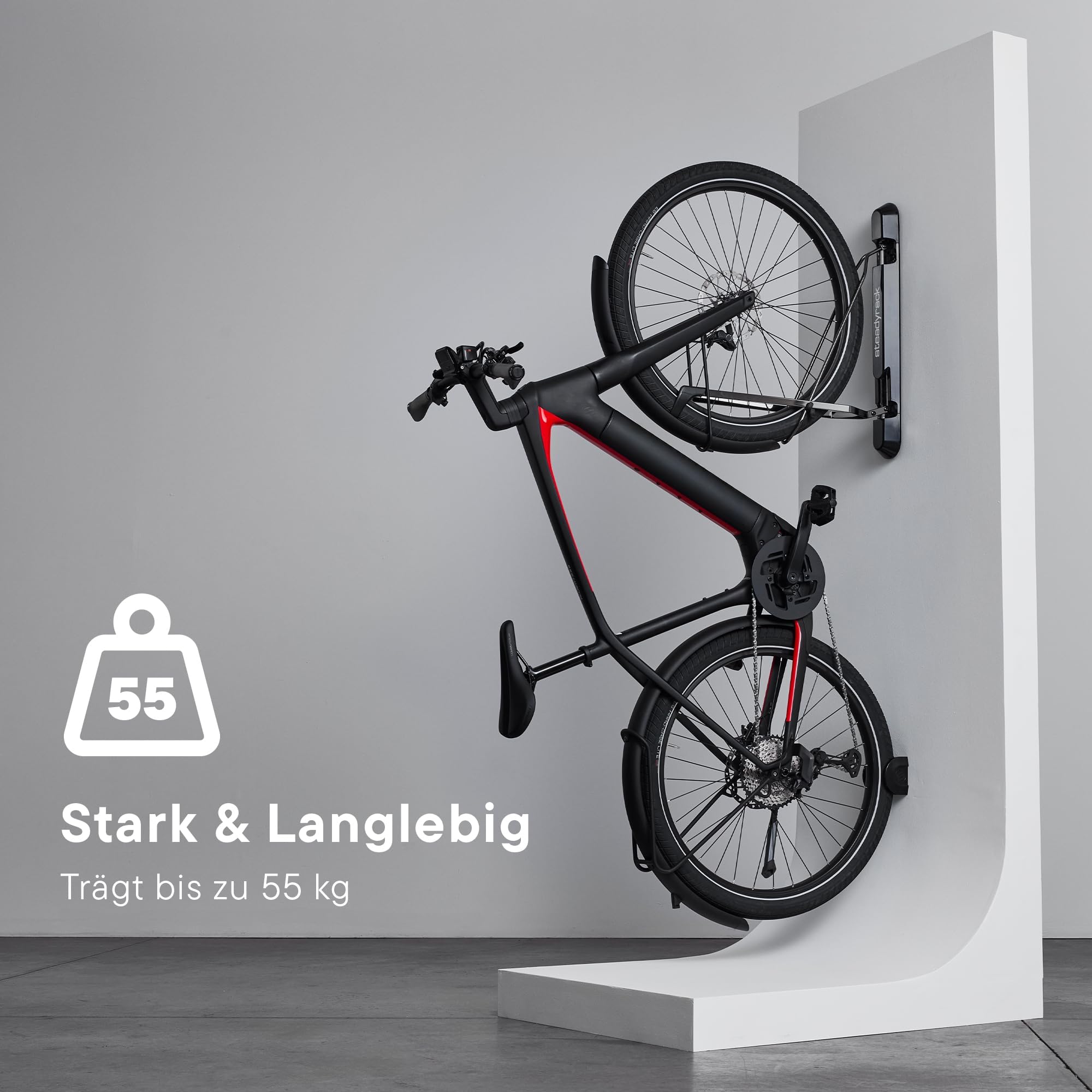 Steadyrack ProFlex Narrow Fahrrad Wandhalterung - Vertikale Fahrradhalterung klappbar für Garage & Wohnung - Platzsparende Aufbewahrung für Rennrad, BMX, Gravelbike, E-Bike & mehr