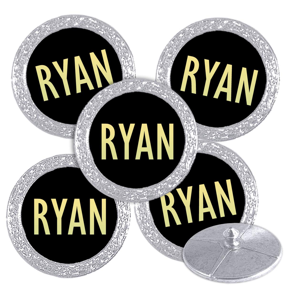 Best Impressions Silver Coloured Golf Ball Markers with Names (RYAN) โ image 1