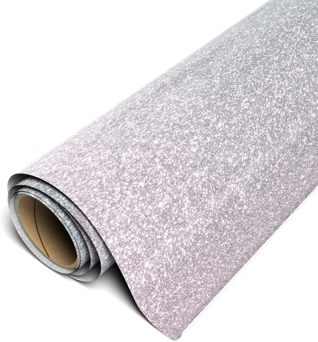 Siser Twinkle HTV 20"x1yd Roll - Reflective Glitter Heat Transfer Vinyl (Silver)