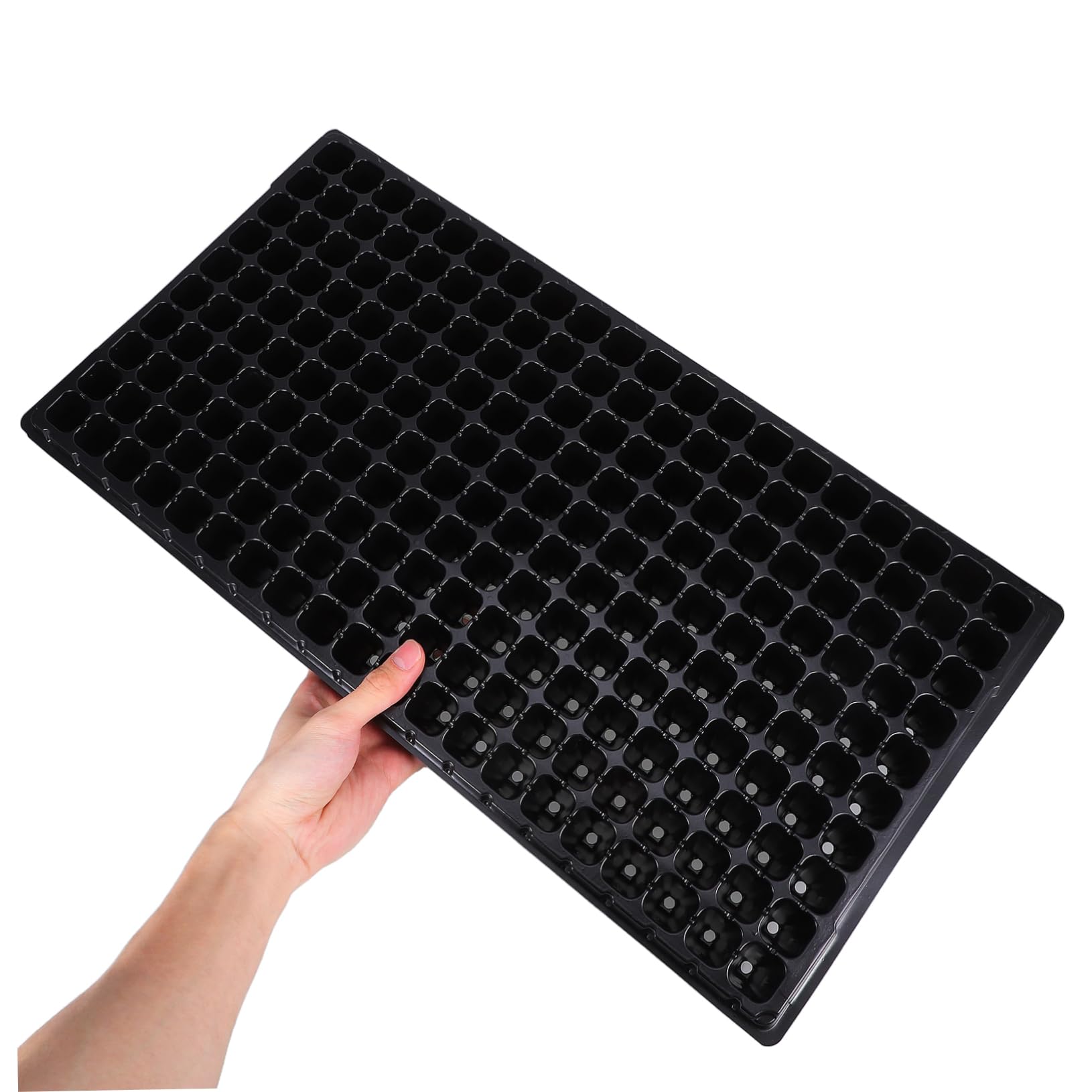 BESTonZON Plateau de Culture de Semis 10 Pièces PVC Noir 200 Cellules