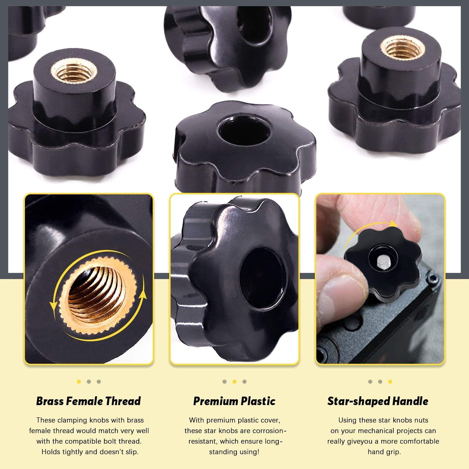 MOOPW Star Nuts Grip Nuts - 10 Pieces Clamping Screw Plastic - View #10