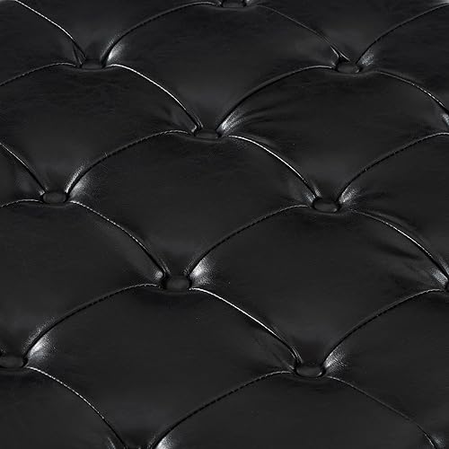 Miniatura 5 de Setawix Otomana otomana de almacenamiento de piel sintética, banco otomano cuadrado grande con almacenamiento, sofá otomano copetudo, reposapiés de