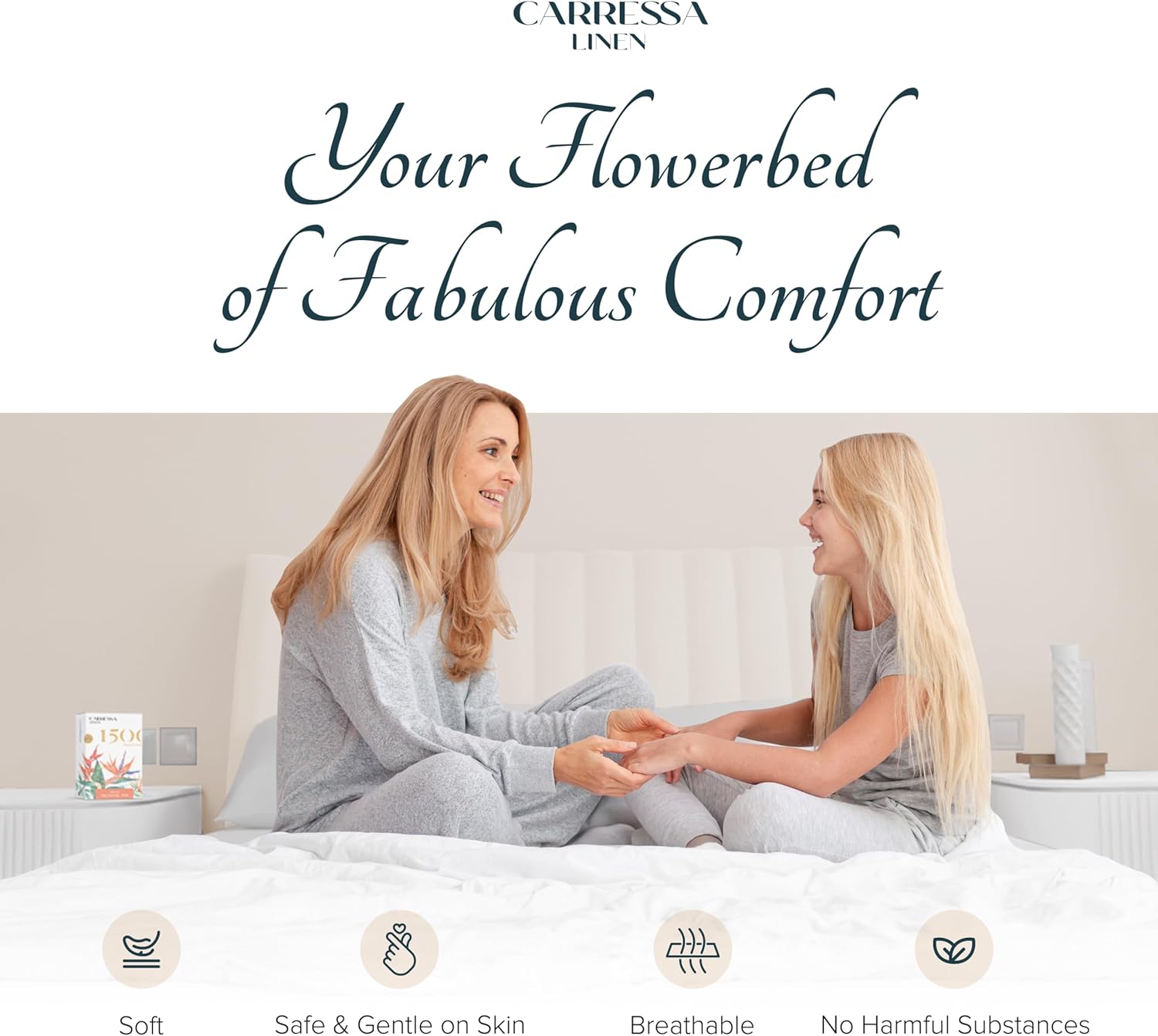 Carressa Linen 100% Egyptian Cotton Pillow Cases Standard/Queen Size Set of 2 - Luxury 1500 Thread Count Sateen Navy Blue Pillow Cases, Silky Soft Cotton Pillowcases Fits Standard & Queen Pillows