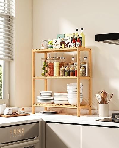 Miniatura 47 de SONGMICS - Estante de bambú de 5 niveles, estante estrecho, de almacenamiento multifuncional, esquinero, para cocina, sala, dormitorio, entrada