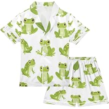 Silk Pajama Sets Short Sleeve Pajamas Soft Sleepwear 2 Piece Pjs Set