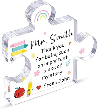 Teacher Appreciation Gift Custom Engraved Appreciation Gifts for Women Men on Teachers Day Birthday Farewell Christmas Personalized Thank You Present for Coworker Retirement Gifts Office Keepsake