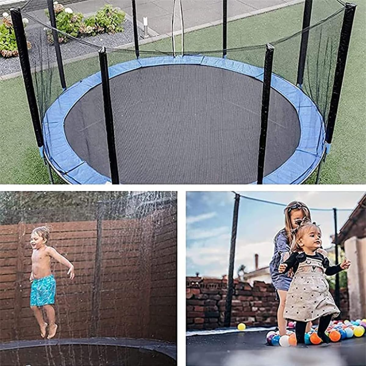 Replacement Enclosure Safety Nets, 8 Poles Breathable Trampoline Safety Net for Round Trampoline