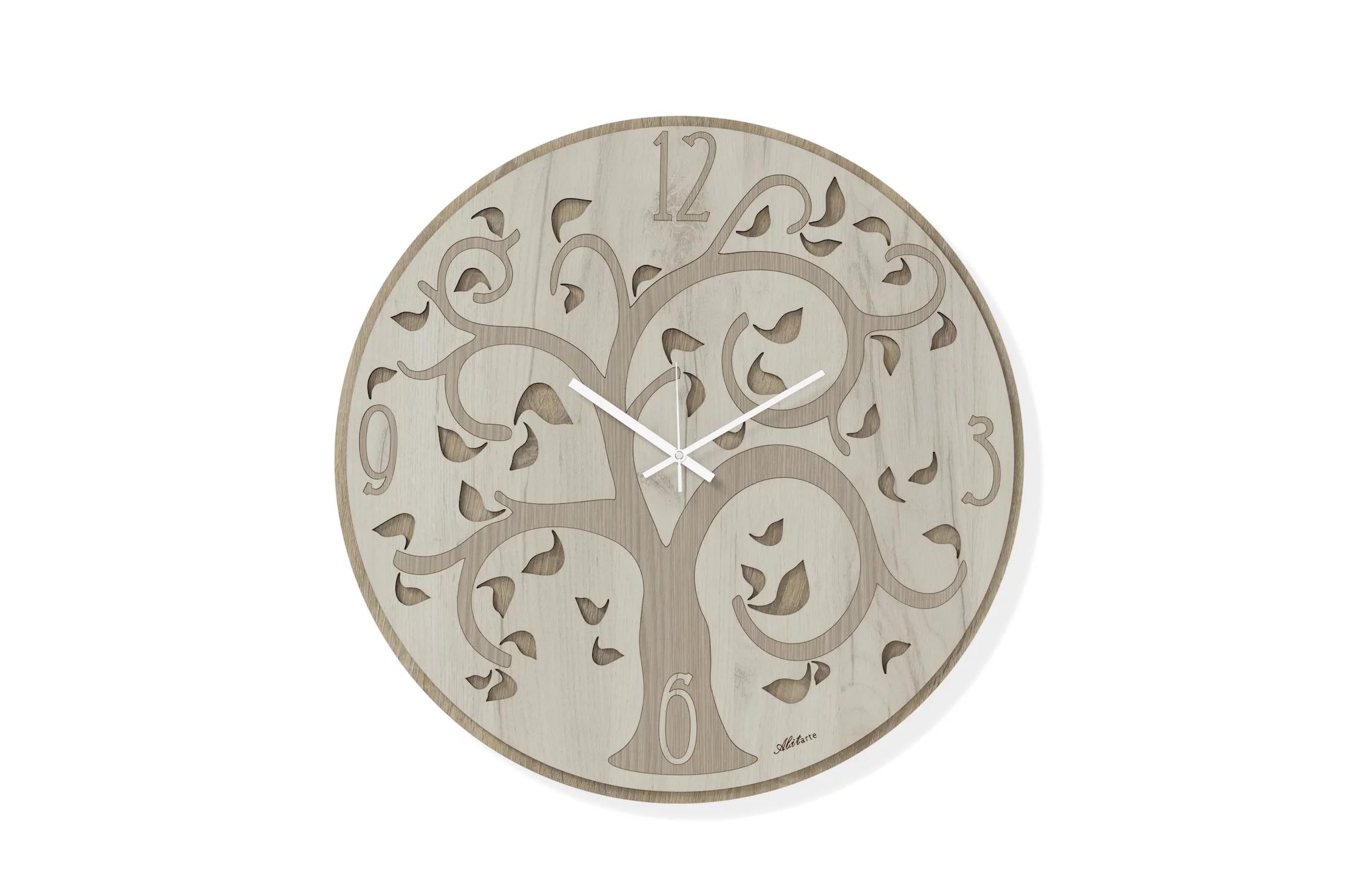 Arbre de vie décoratif en chêne foncé et bois clair 50 cm au design raffiné