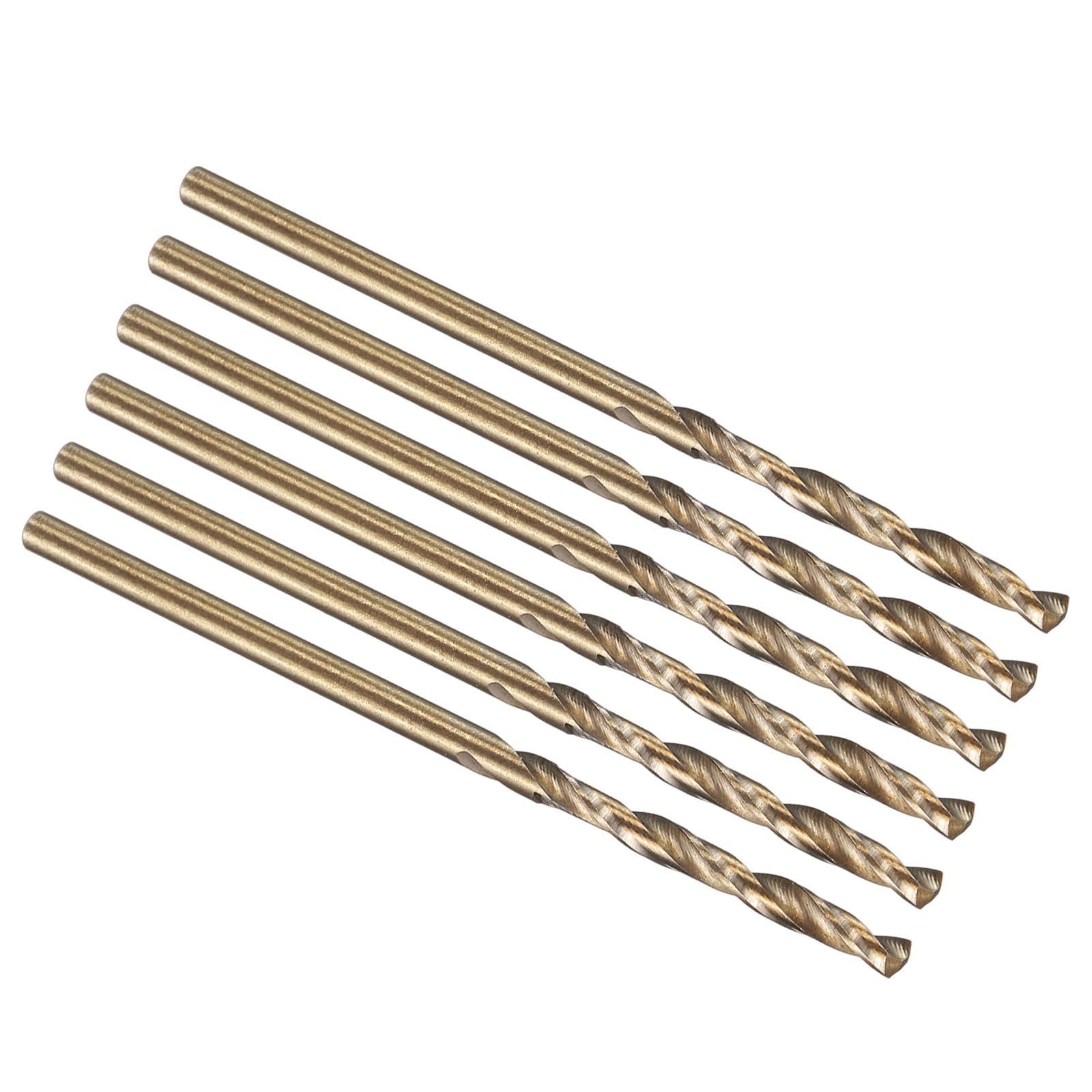 PATIKIL 2mm Drill Bit, M35 Cobalt 5% High-Speed Steel Jobber Straight Shank 135ยฐ Gold Finish for Stainless Steel Hard Metal - 6 Pack