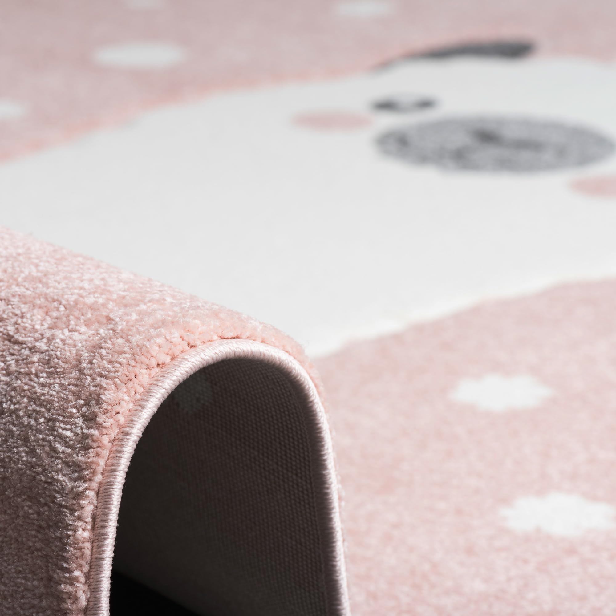 Tapis Enfant Rond Motif Lama - Velours Polypropylène, Coupe Main, Oeko-Tex