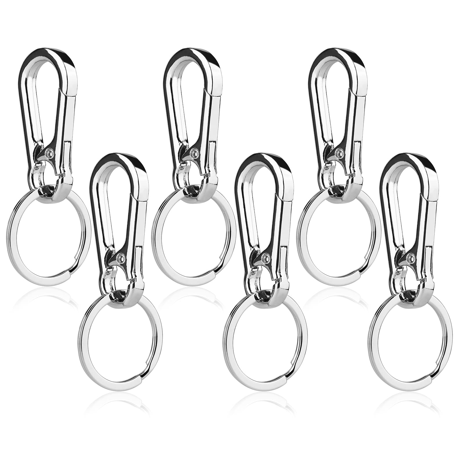 Hook Clip with Key Rings, Metal Keyring Keychain Key Ring Chain Holder Organizer for Car and Keys Finder