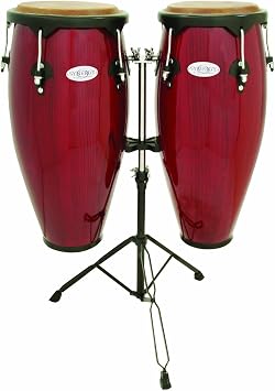 Toca Synergy Wood Conga Set w/Double Stand - Red
