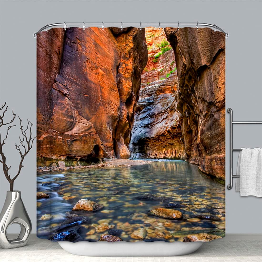 GRETIFY Nature Waterproof Fabric Shower Curtain Zion Canyon