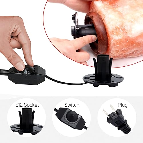 Miniatura 2 de Betus Cable de alimentación de lámpara de sal de repuesto original mejorado con interruptor de control de intensidad y montaje de base para lámparas