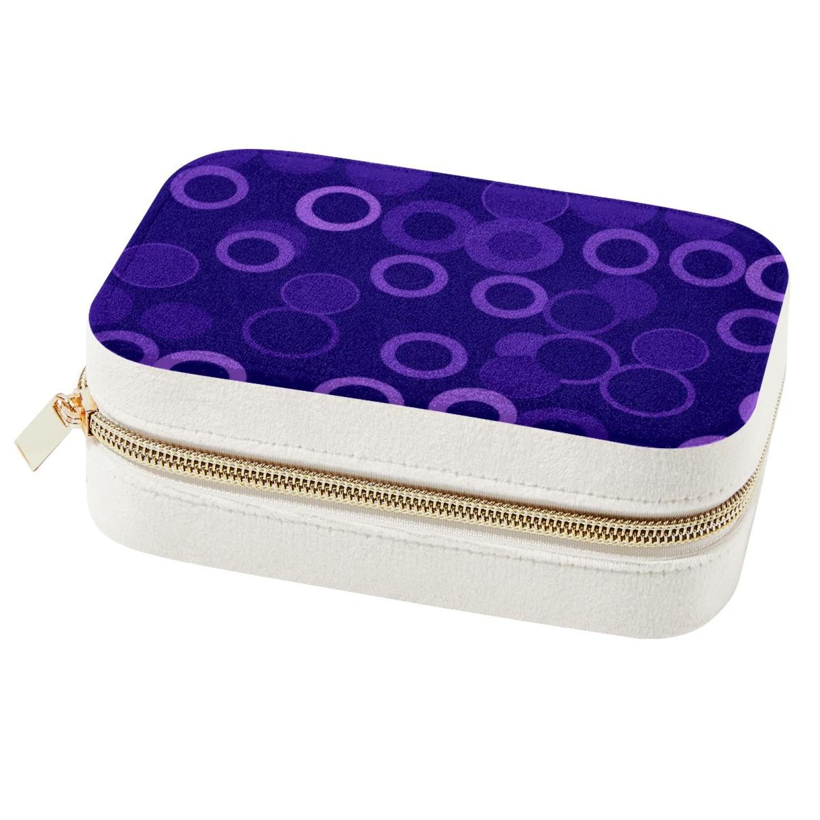 Boîte à bijoux élégante double couche écrin géométrique violet pour bracelets