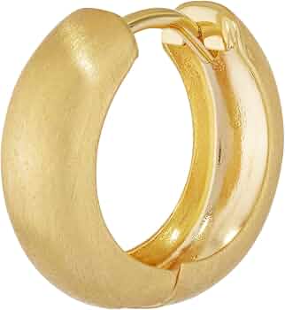 NKlaus Orecchini A Cerchio Gotici Con Croce, 14mm In Oro Giallo 8kt (333), Perfetti Per Un Look Unico E Ribelle