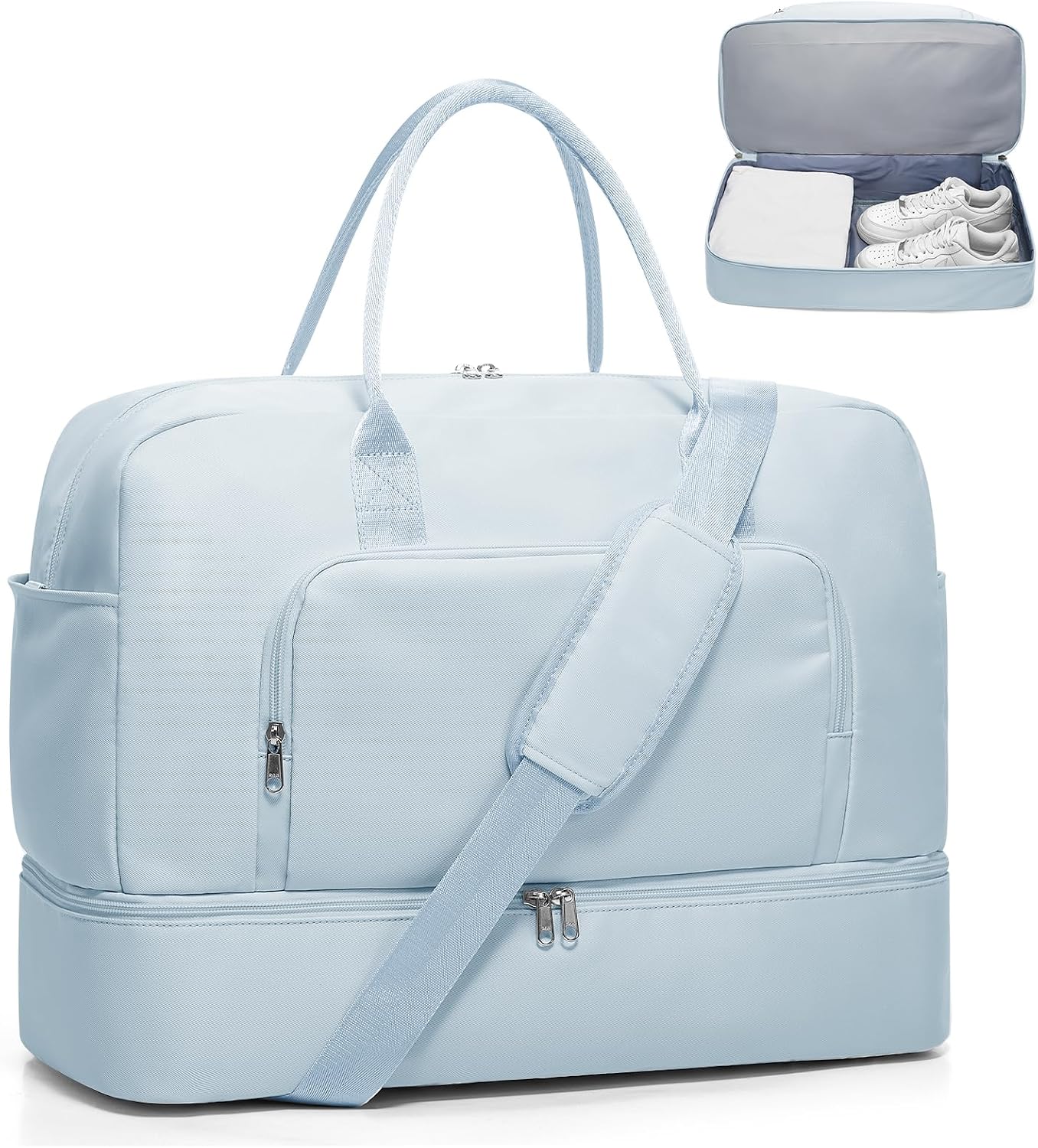 Travel Duffel Bag with Shoes Compartment,Overnight Weekender Bags for Women