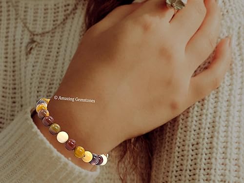 Miniatura 690 de Amazing Gemstone Pulsera de cristal para mujeres y hombres, pulsera de cristal curativo de protección, pulsera elástica con cuentas de piedras