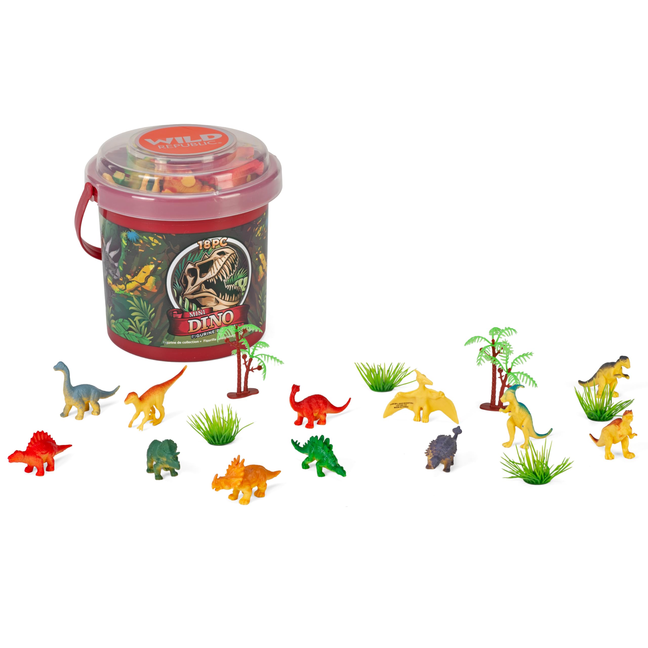 Amazon.com: Wild Republic Dinosaur Bucket, Dinosaur Figurines Set