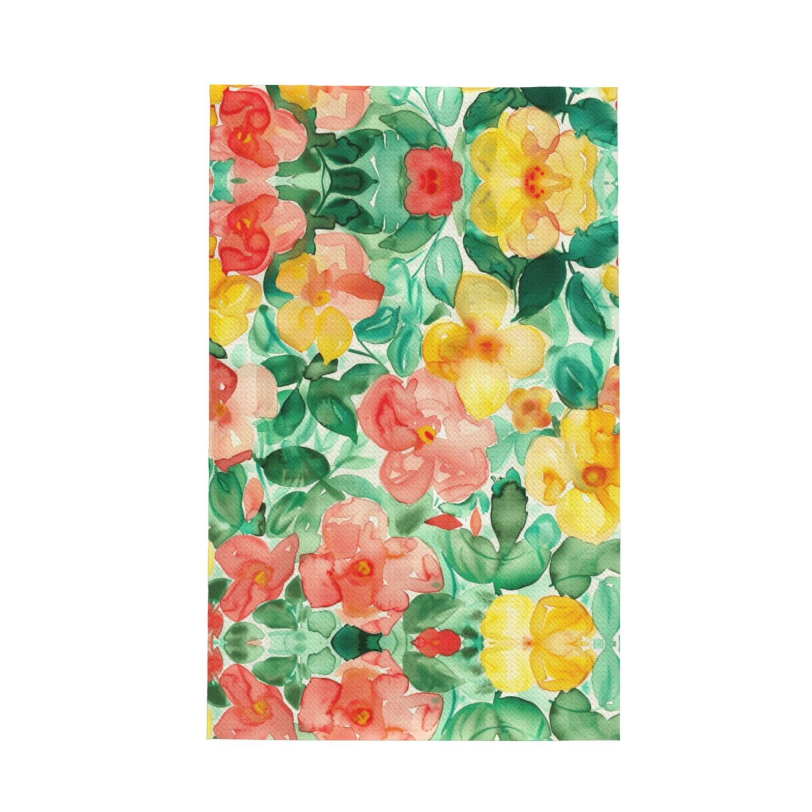 Xxahnbm Black Airy Pink Watercolor Blooms Print Waffle Kitchen Towel,Absorbent Hand Towel