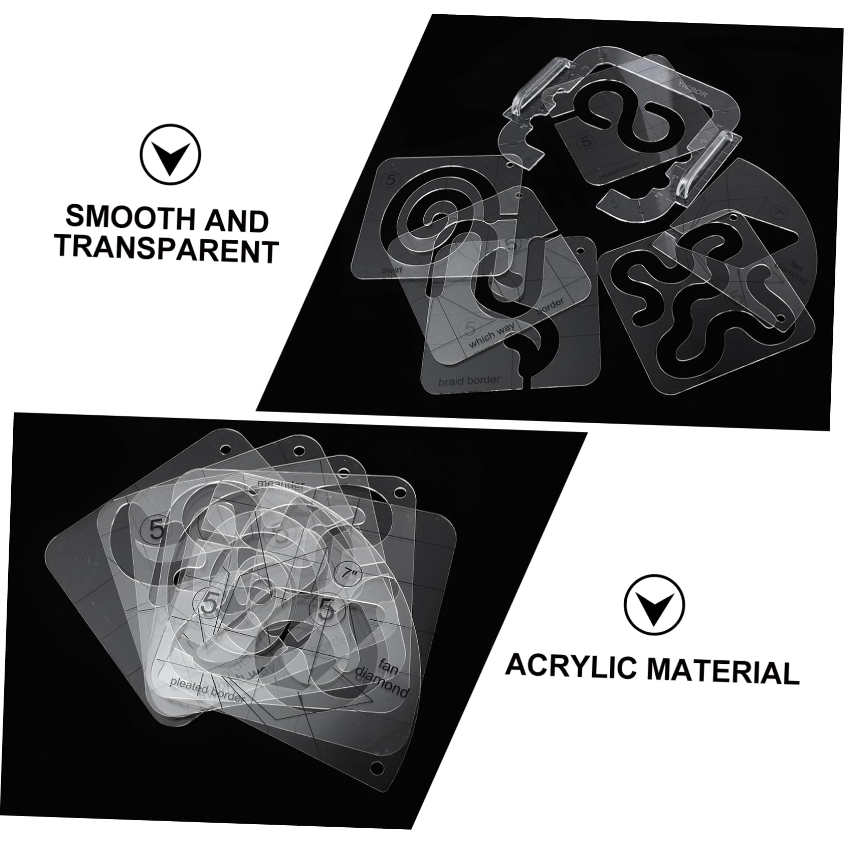 Angoily 7 Piezas de Costura Acrílica para Patchwork Plantillas de Costura Diy Ruedas de Acolchado Herramienta Profesional para Diseño de Material Duradero y Seguro