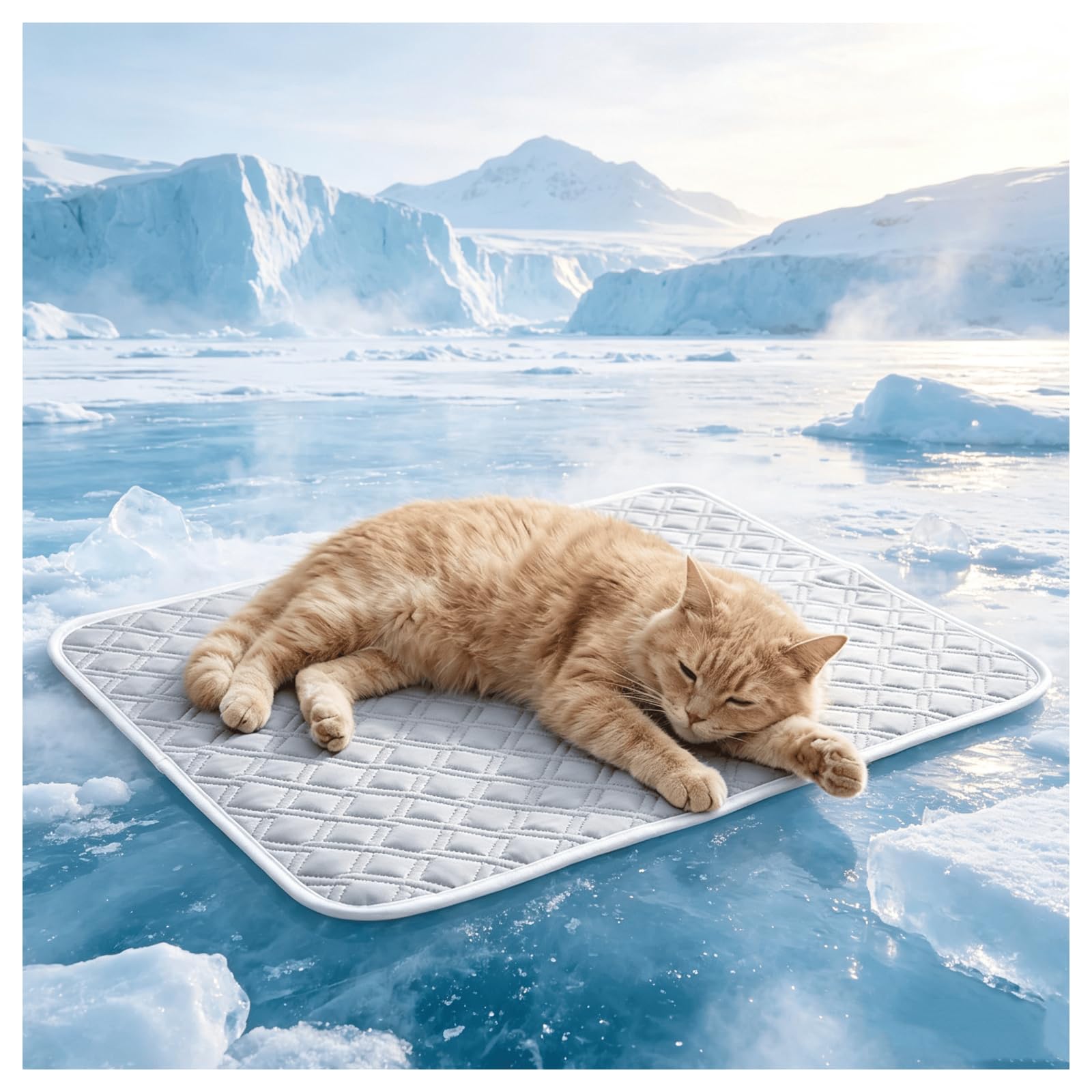 Generisch Cooling Mat for Dogs and Cats, Self-Cooling Dog Mat, Summer, Washable Cooling Cushion, Self-Cooling Dog Cooling Blanket, Cats for Dogs, Cats, Blue, XXL