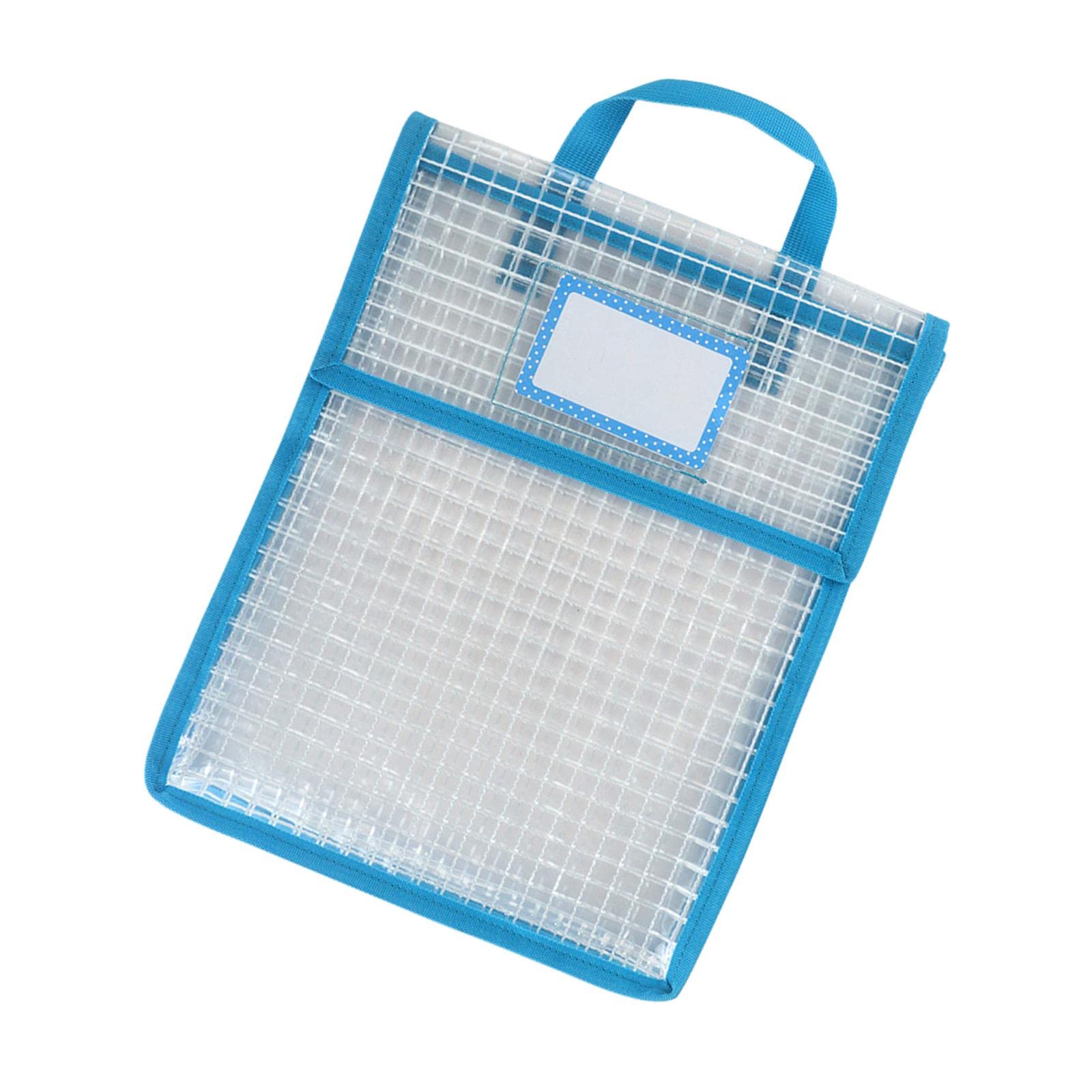 Borse per cartelle con Cerniera, Confezione da 2 Borse Porta Libri con Manico Blu(5 Set of(Blue))