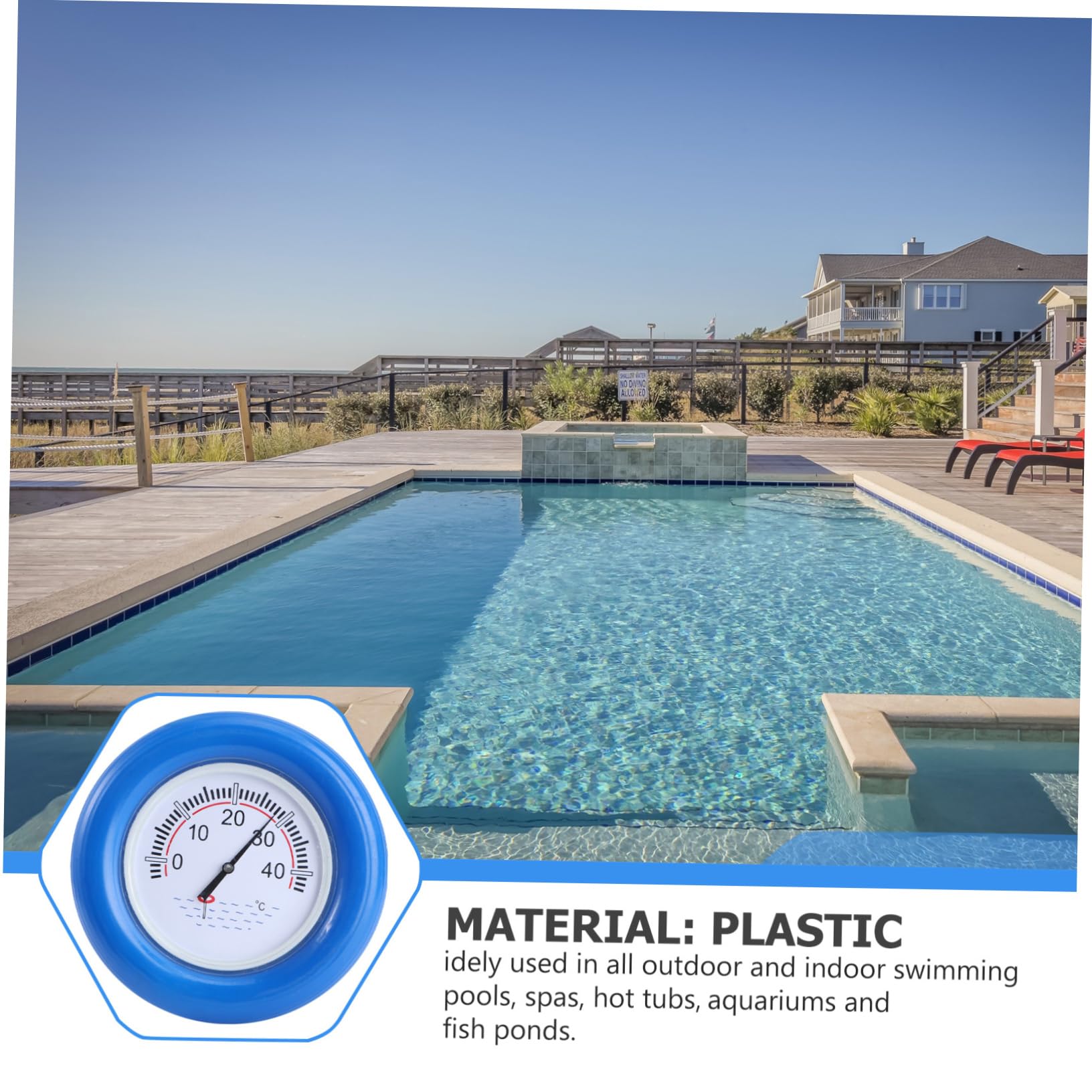 Tester Della Temperatura Per Piscine Esterne/interne Termometro Galleggiante Con Ampio Display in Acciaio Inossidabile E Plastica Per Spa E Vasche Idromassaggio