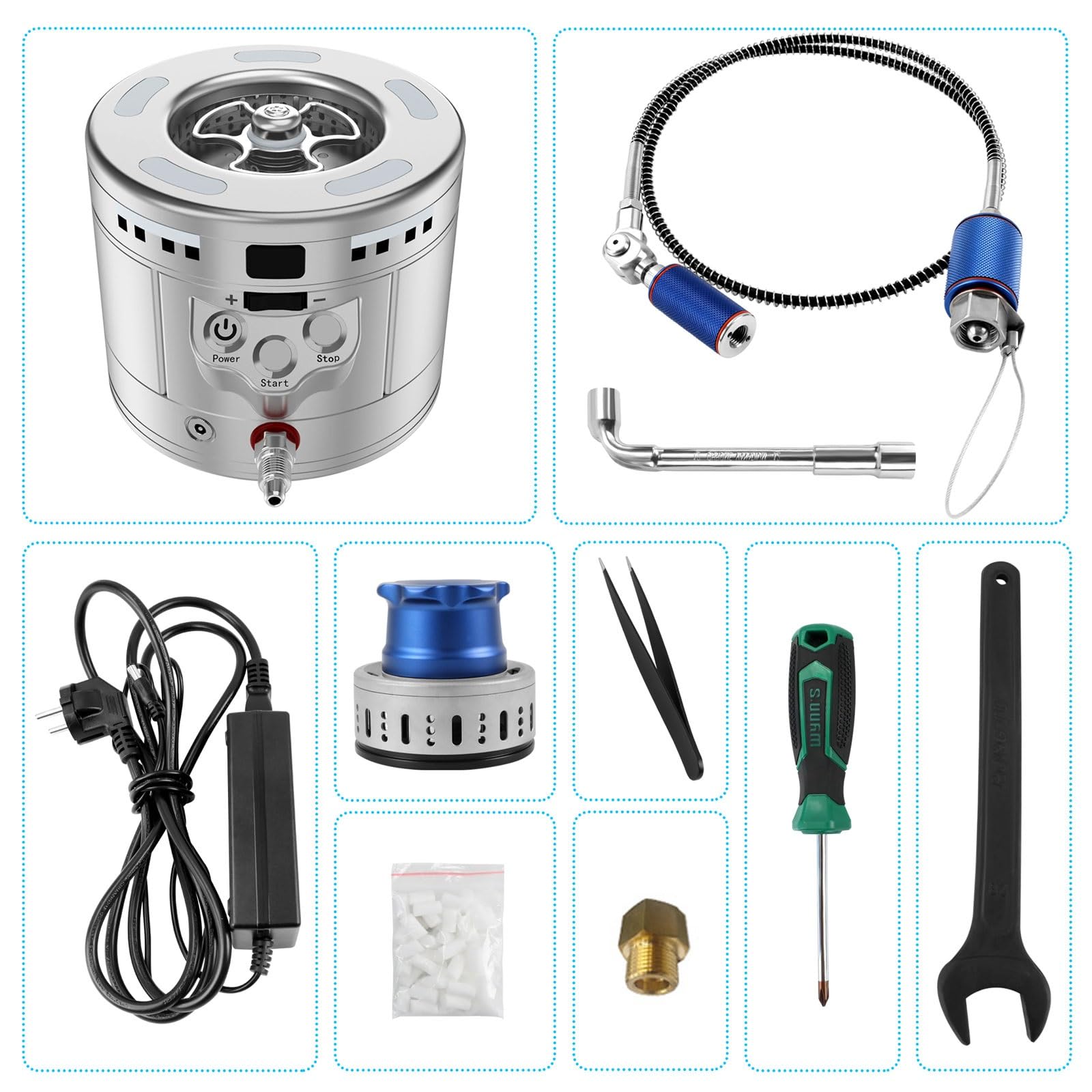 Mini refrigeratore di CO2 in vetro, in acciaio inox, per tazze, frutti di mare, cocktail, birra e bevande miste, veloce 8-12 secondi per tazza