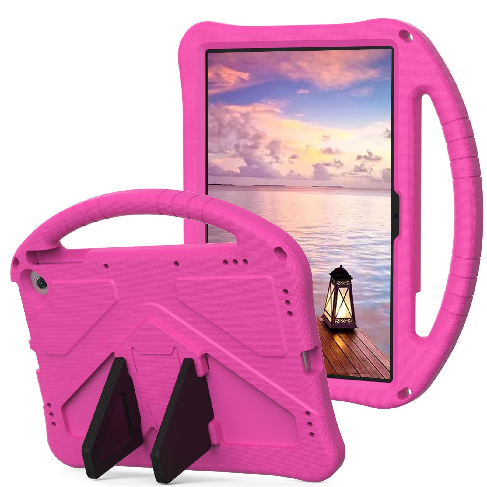 Coque Pixel Tablet 11 antichoc rose rouge légère avec poignée - 8