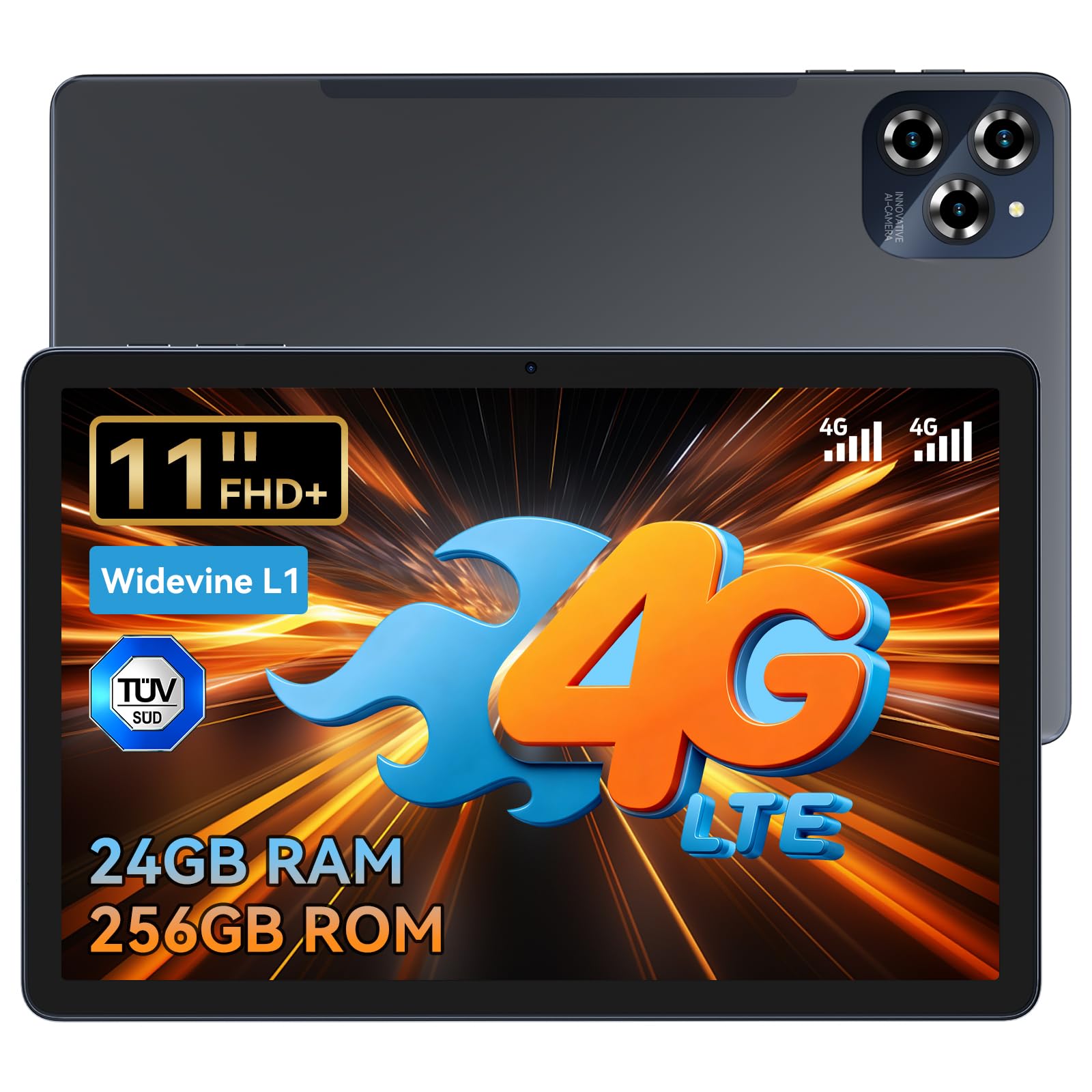 W90 Tablet in Offerta con SIM, 24 GB+256 GB (4 TB TF), Octa-core | Tablet 11 Pollici per Gaming, 1920*1200 FHD+, 8000 mAh, 16 MP+8 MP, Gemini AI, Widevine L1, Face ID (4 Anni di Garanzia)