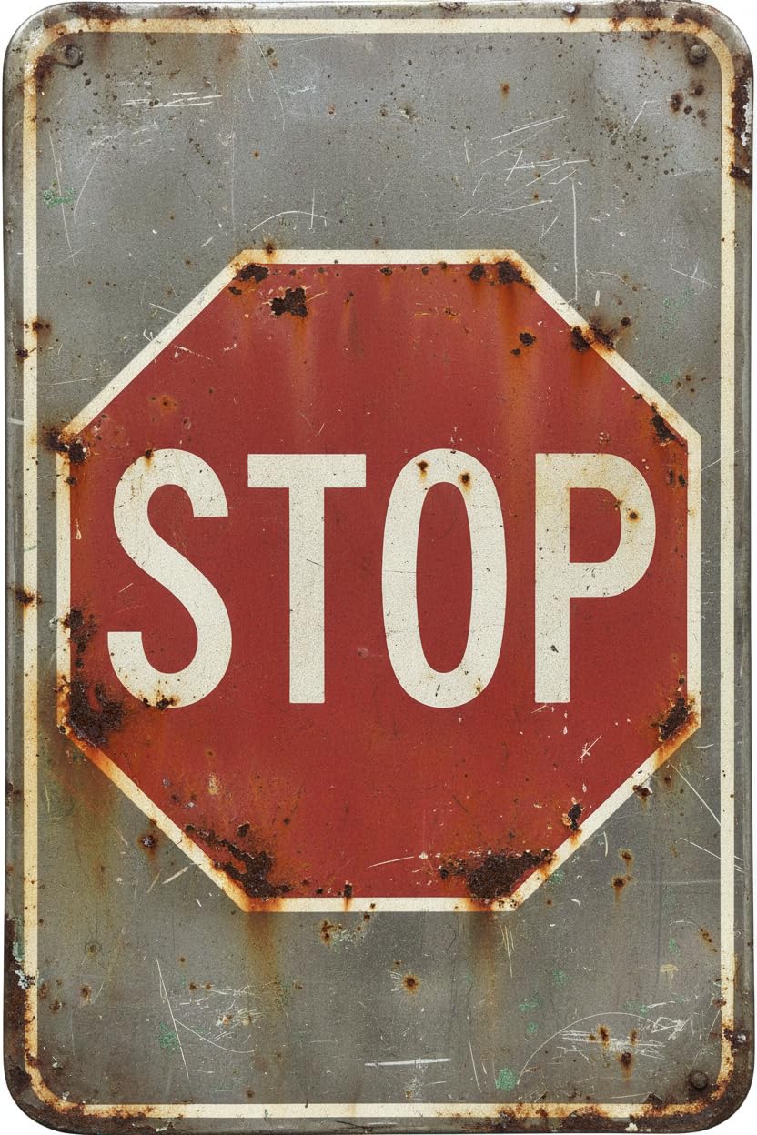 Wall Decor Stop - Traffic Sign Metal Sign 8x12Inch Clear Signage For S, Fences Vintage Signs Aluminum Plates Printed