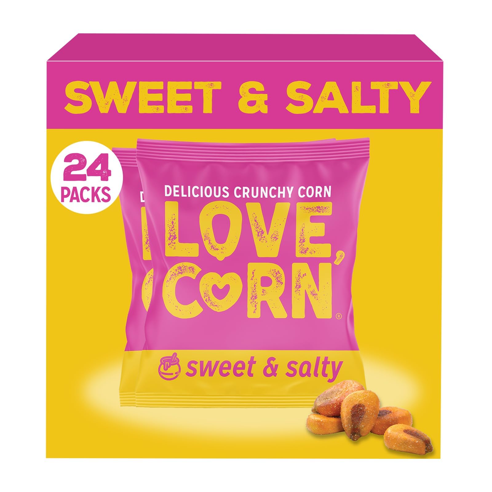 Sweet & Salty Crunchy Corn Snack | 24 x 20g Bags | Kosher, Vegan, Gluten-Free | Simple Ingredients, Low Calorie, Low Sugar | Great For Lunchbox & On The Go | Perfect Healthy Graze | UK Made