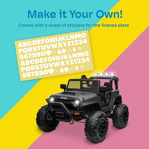 Miniatura 4 de Kidzone Vehículo eléctrico grande de 2 plazas para niños de 12 V, con control remoto para padres, puertas dobles, cinturón de seguridad, luces LED,