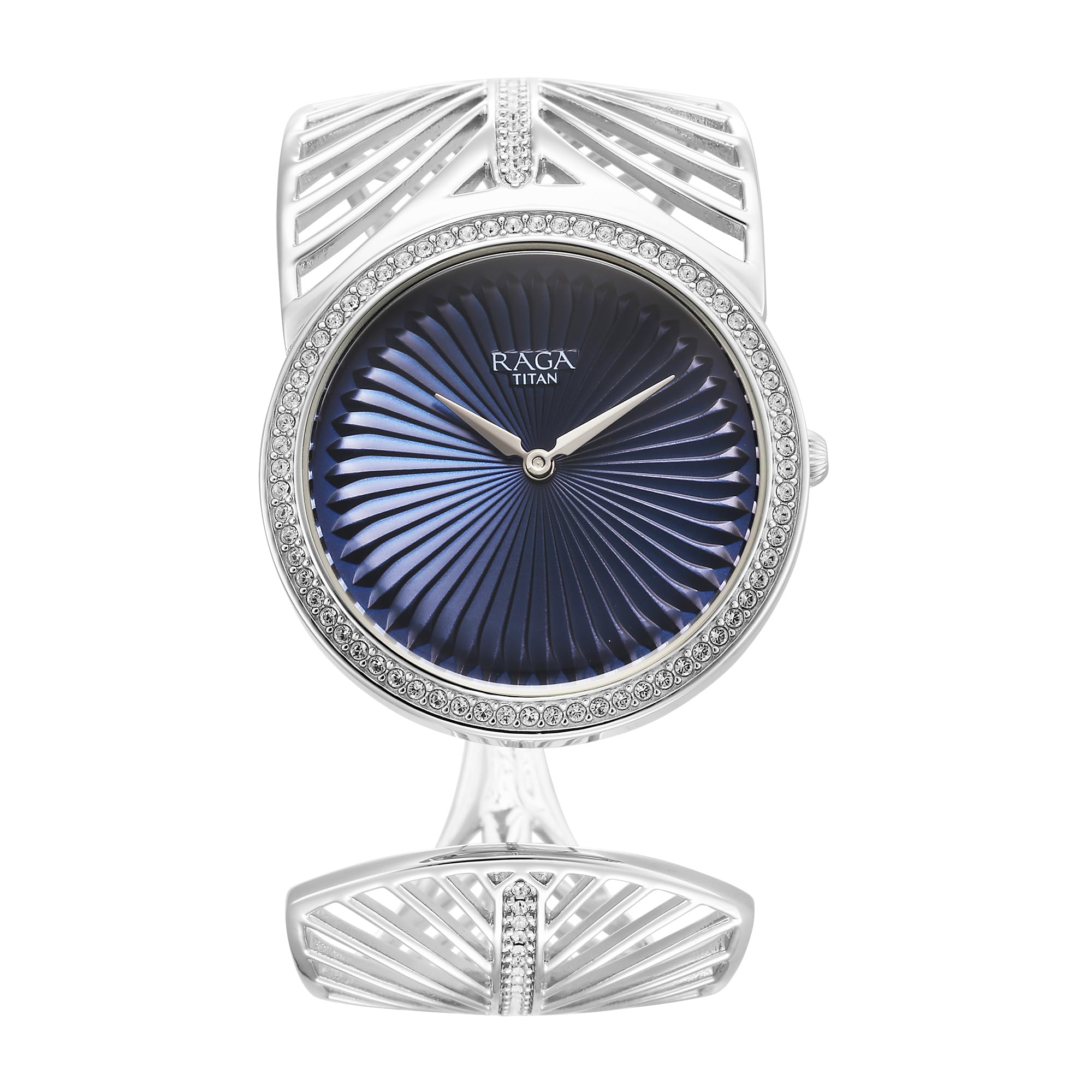 titan Raga Silver Quartz Analog Blue Dial with Sterling Silver Metal Strap and Case Watch for Women-95222VM01/NT95222VM01-picture-10