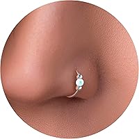 Vista 32 de Anillo de nariz de ópalo Oro ópalo blanco