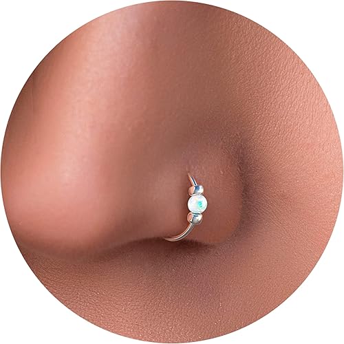 Miniatura 32 de Anillo de nariz de ópalo Oro ópalo blanco
