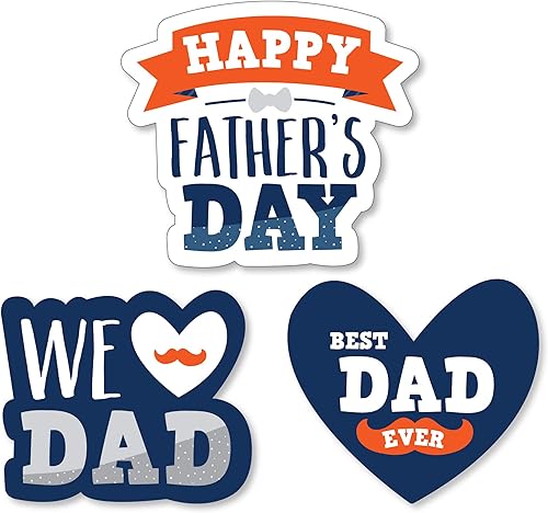 Big Dot of Happiness Happy Padre Day Recortes de fiesta con forma de DIY We Love Dad 24 unidades