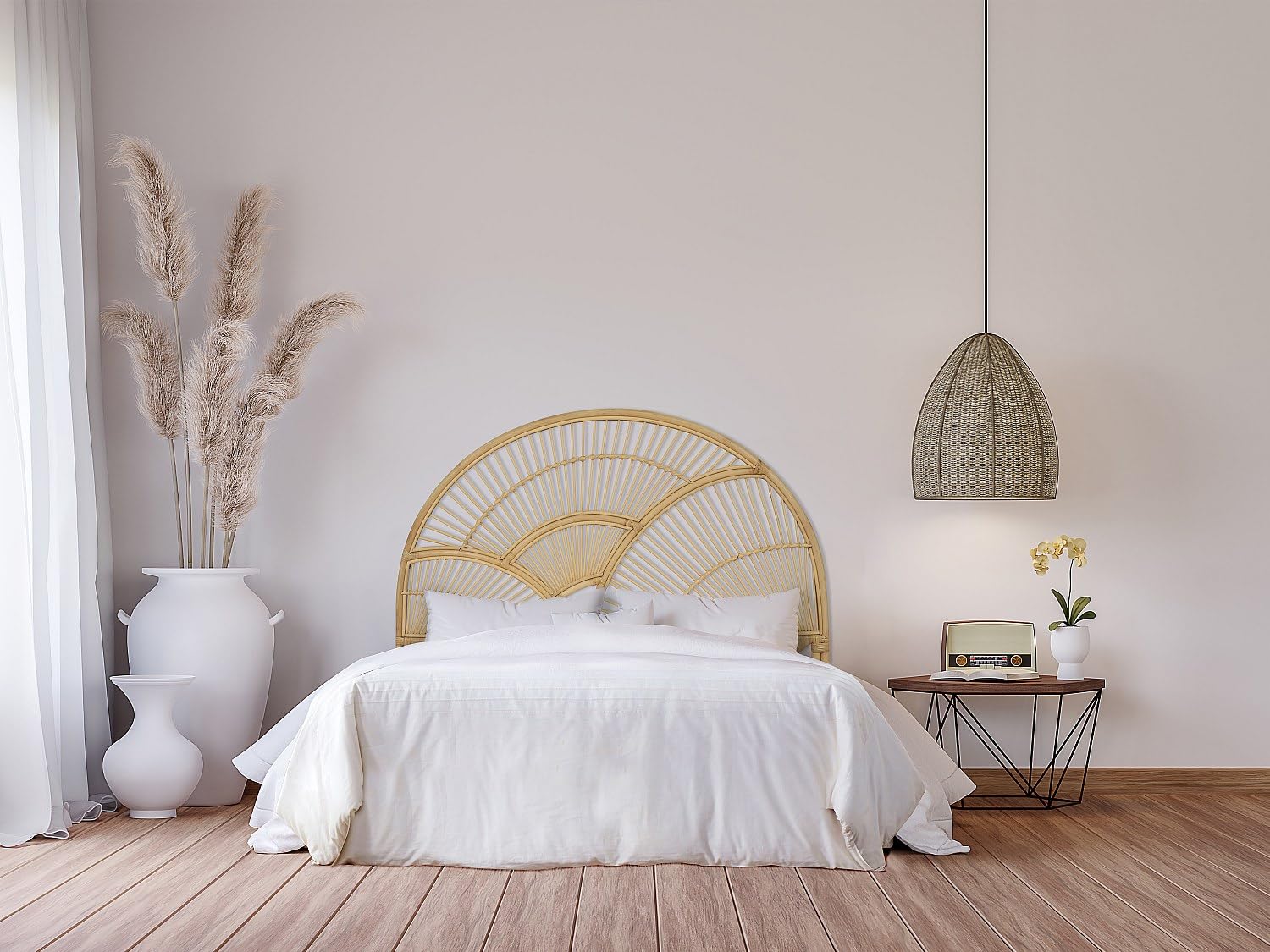 Vente-unique-Cabecero de Cama 140 cm - Rat·n - Natural - EFELA