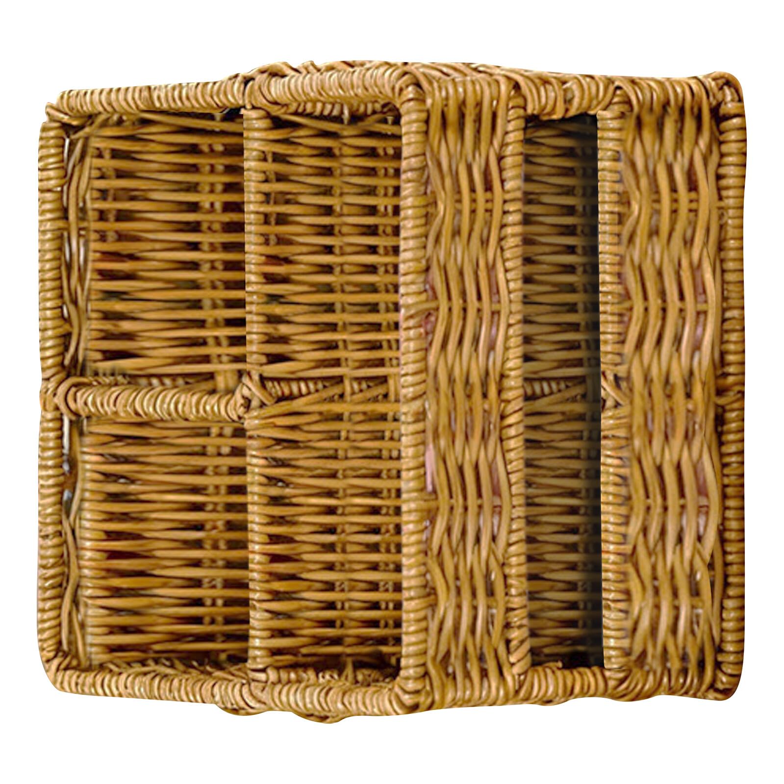 Panier de rangement marron contre le désordre des placards avec ses 4 compartiments