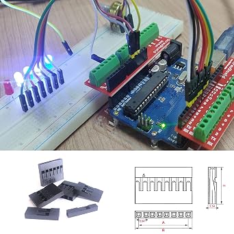 Gikfun 780pcs 2.54mm Pitch 1 2 3 4 5 6Pin Housing Connector Dupont Wire Male Female Crimp Pins Adaptor Assortment Kit for RC Servo, Arduino, SMT, SATA, EPS EK8479